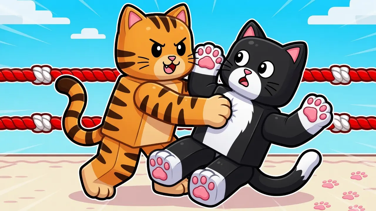 A cat mid dash across the ring
