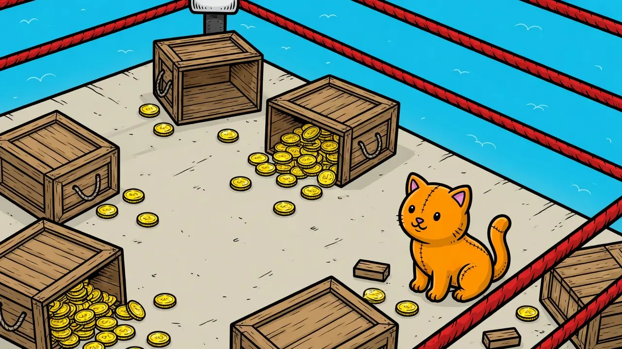 Coin crates on a ring floor